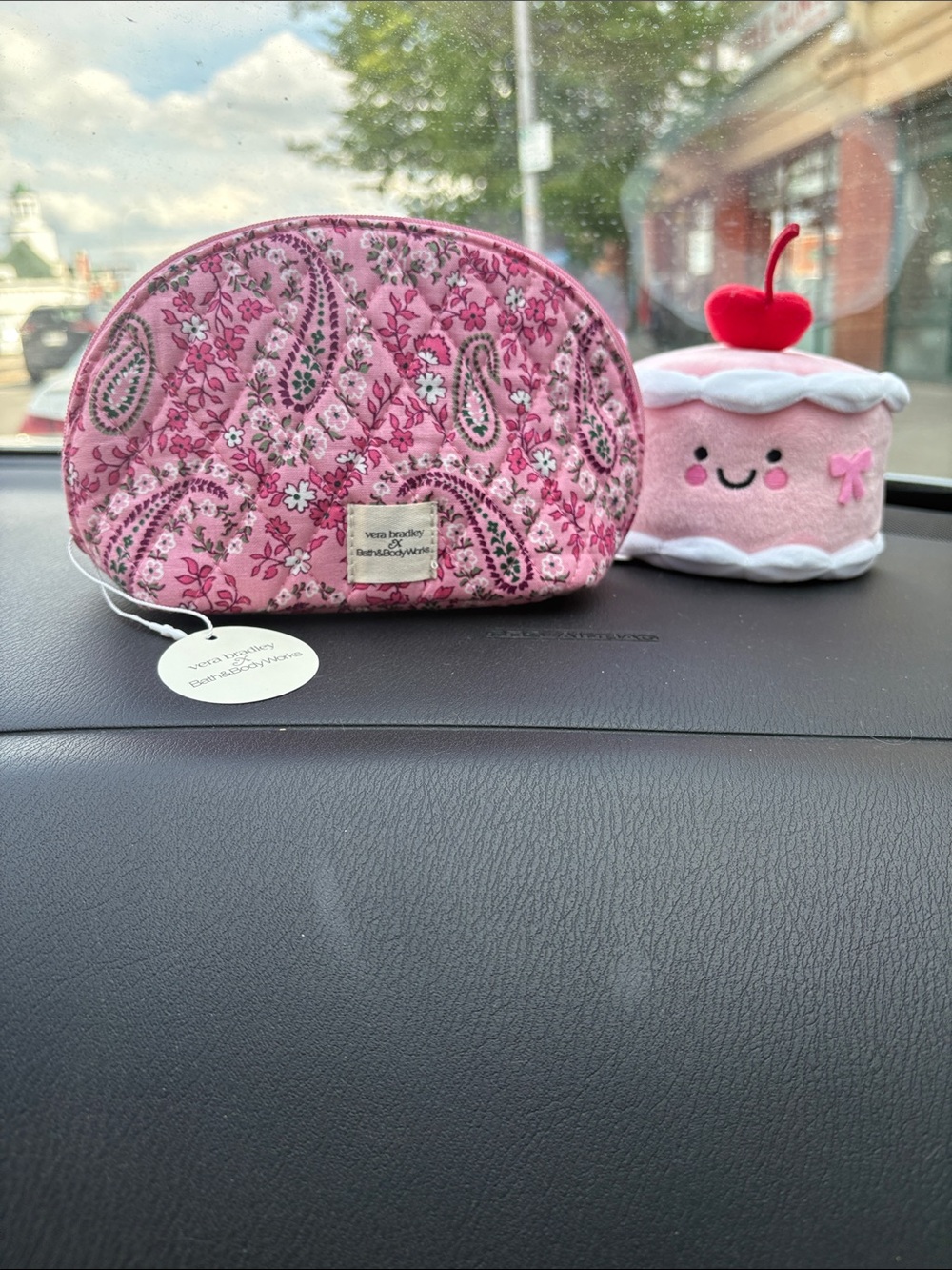 Vera Bradley Pink Paisley Quilted Pouch NWT